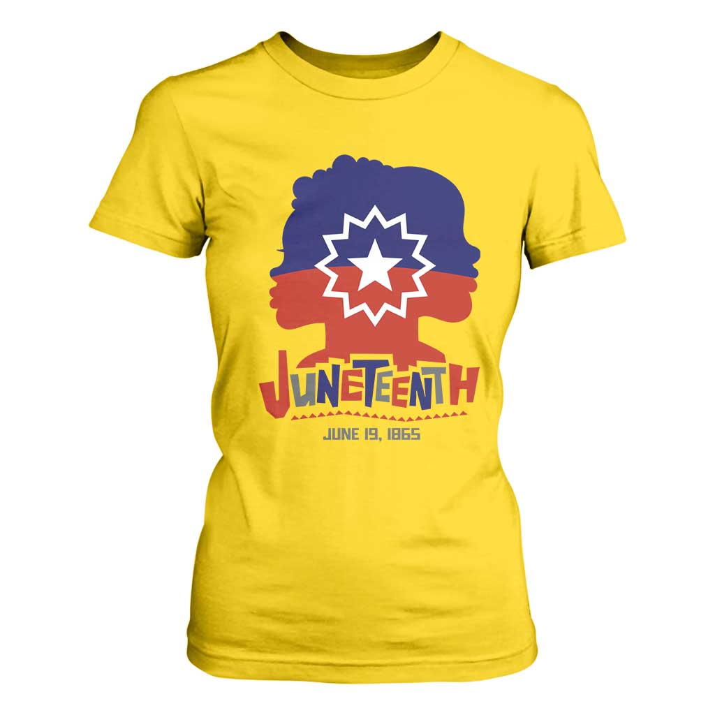 Juneteenth Flag T Shirt For Women Celebrating Black Freedom Day 1865 TS01 Daisy Print Your Wear
