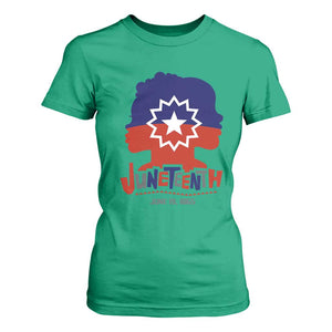 Juneteenth Flag T Shirt For Women Celebrating Black Freedom Day 1865 TS01 Irish Green Print Your Wear