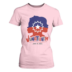 Juneteenth Flag T Shirt For Women Celebrating Black Freedom Day 1865 TS01 Light Pink Print Your Wear