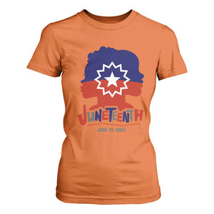 Juneteenth Flag T Shirt For Women Celebrating Black Freedom Day 1865 TS01 Orange Print Your Wear