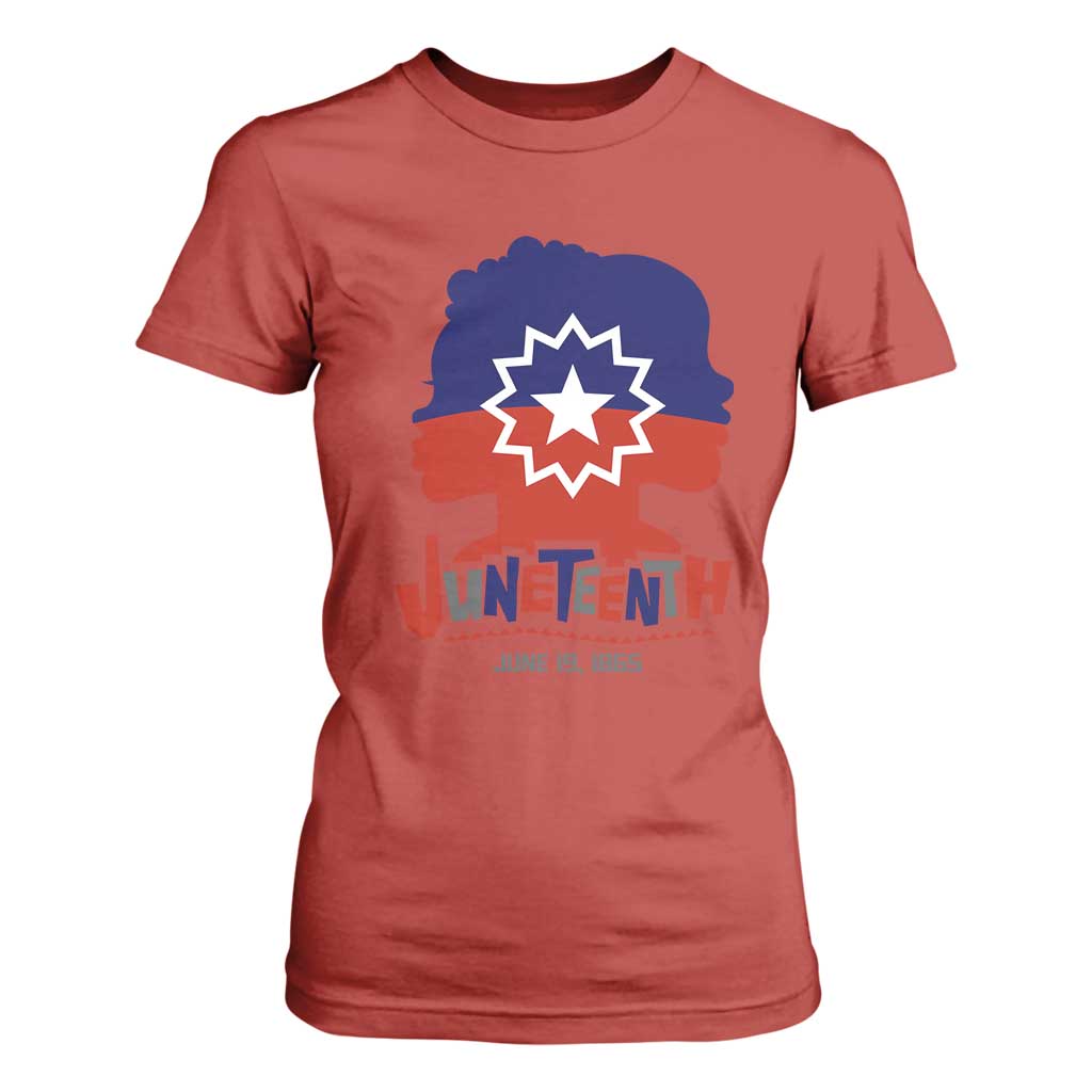 Juneteenth Flag T Shirt For Women Celebrating Black Freedom Day 1865 TS01 Red Print Your Wear