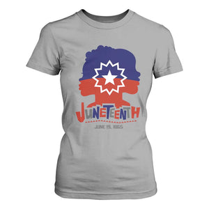 Juneteenth Flag T Shirt For Women Celebrating Black Freedom Day 1865 TS01 Sport Gray Print Your Wear