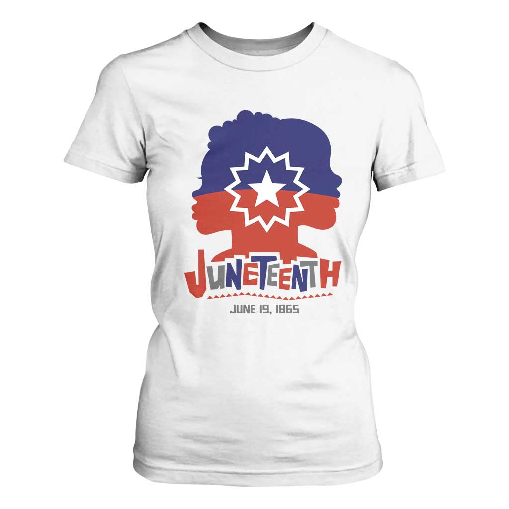 Juneteenth Flag T Shirt For Women Celebrating Black Freedom Day 1865 TS01 White Print Your Wear
