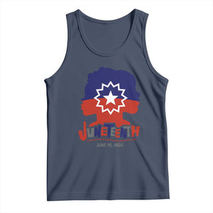 Juneteenth Flag Tank Top Celebrating Black Freedom Day 1865 TS01 Navy Print Your Wear