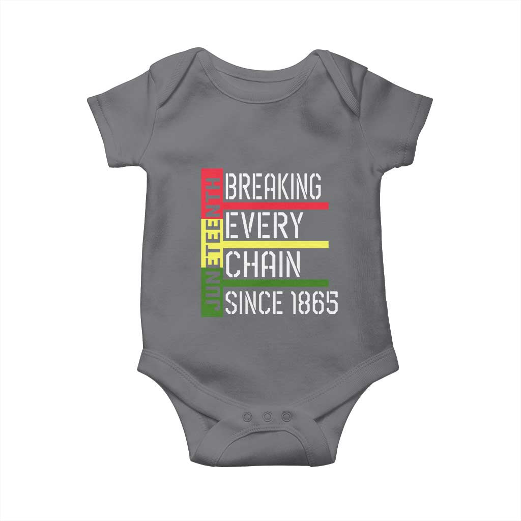 Juneteenth 1865 Baby Onesie Breaking Every Chain TS01 Charcoal Print Your Wear