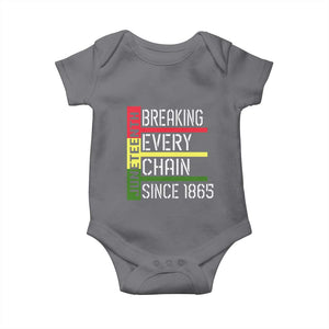 Juneteenth 1865 Baby Onesie Breaking Every Chain TS01 Charcoal Print Your Wear