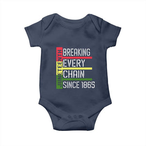Juneteenth 1865 Baby Onesie Breaking Every Chain TS01 Navy Print Your Wear