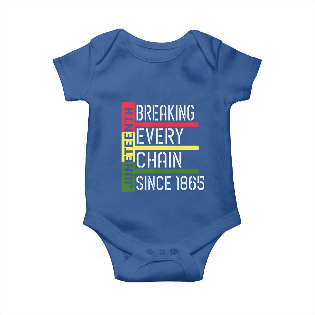Juneteenth 1865 Baby Onesie Breaking Every Chain TS01 Royal Blue Print Your Wear