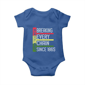 Juneteenth 1865 Baby Onesie Breaking Every Chain TS01 Royal Blue Print Your Wear