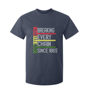 Juneteenth 1865 T Shirt For Kid Breaking Every Chain TS01 Navy Print Your Wear