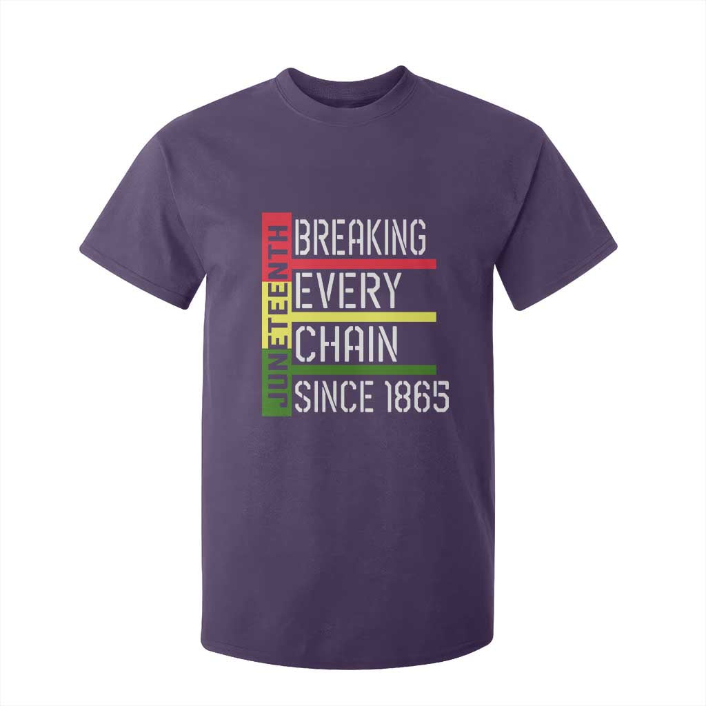Juneteenth 1865 T Shirt For Kid Breaking Every Chain TS01 Purple Print Your Wear