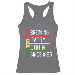 Juneteenth 1865 Racerback Tank Top Breaking Every Chain TS01 Charcoal Print Your Wear