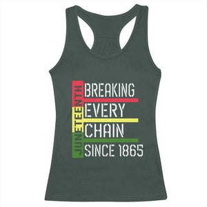 Juneteenth 1865 Racerback Tank Top Breaking Every Chain TS01 Dark Forest Green Print Your Wear