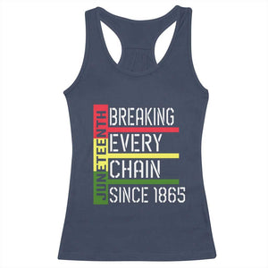 Juneteenth 1865 Racerback Tank Top Breaking Every Chain TS01 Navy Print Your Wear