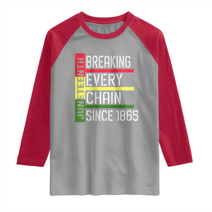 Juneteenth 1865 Raglan Shirt Breaking Every Chain TS01 Sport Gray Red Print Your Wear