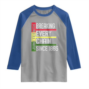 Juneteenth 1865 Raglan Shirt Breaking Every Chain TS01 Sport Gray Royal Print Your Wear