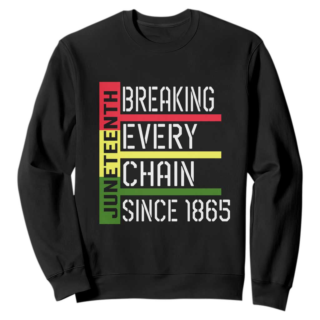 Juneteenth Breaking Every Chain Sweatshirt Since 1865 TS01 Black Printyourwear