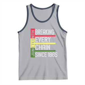 Juneteenth 1865 Tank Top Breaking Every Chain TS01 Athletic Heather Navy Print Your Wear
