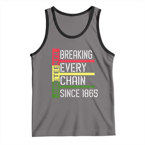 Juneteenth 1865 Tank Top Breaking Every Chain TS01 Deep Heather Black Print Your Wear