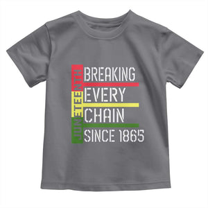 Juneteenth 1865 Toddler T Shirt Breaking Every Chain TS01 Charcoal Print Your Wear