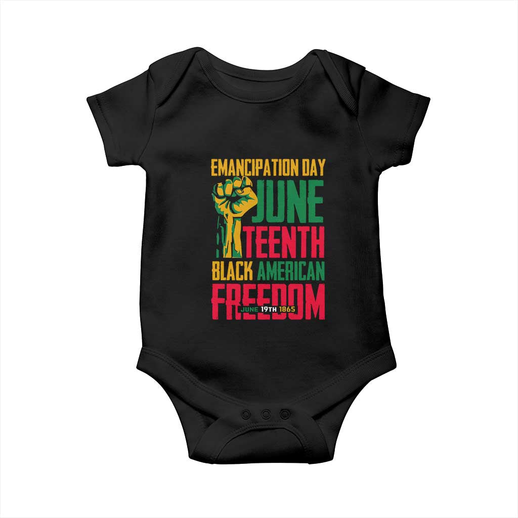 Emancipation Day Baby Onesie Juneteenth Black American Freedom Since 1865 TS01 Black Print Your Wear