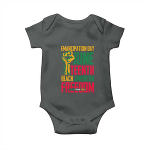 Emancipation Day Baby Onesie Juneteenth Black American Freedom Since 1865 TS01 Dark Heather Print Your Wear