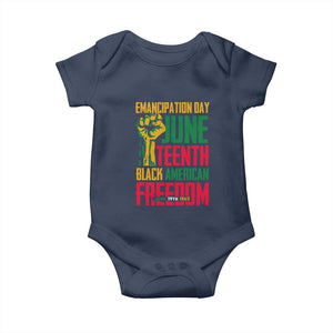 Emancipation Day Baby Onesie Juneteenth Black American Freedom Since 1865 TS01 Navy Print Your Wear