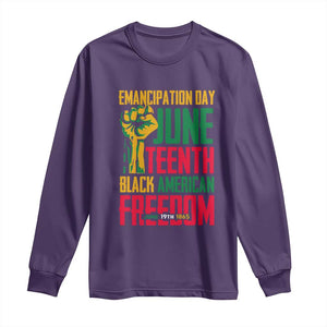 Emancipation Day Long Sleeve Shirt Juneteenth Black American Freedom Since 1865 TS01 Purple Print Your Wear