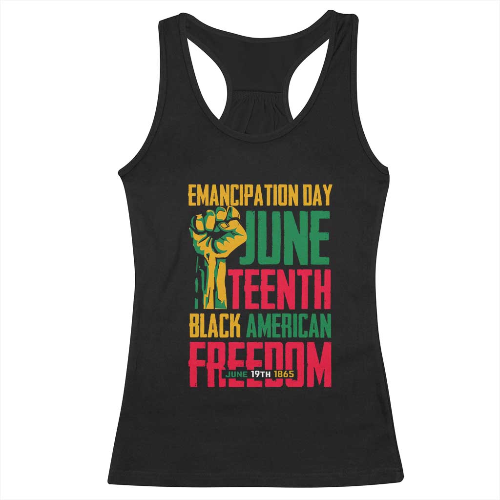 Emancipation Day Racerback Tank Top Juneteenth Black American Freedom Since 1865 TS01 Black Print Your Wear