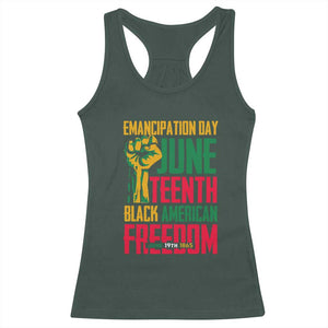 Emancipation Day Racerback Tank Top Juneteenth Black American Freedom Since 1865 TS01 Dark Forest Green Print Your Wear