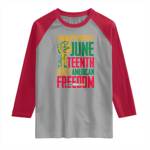 Emancipation Day Raglan Shirt Juneteenth Black American Freedom Since 1865 TS01 Sport Gray Red Print Your Wear