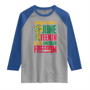 Emancipation Day Raglan Shirt Juneteenth Black American Freedom Since 1865 TS01 Sport Gray Royal Print Your Wear