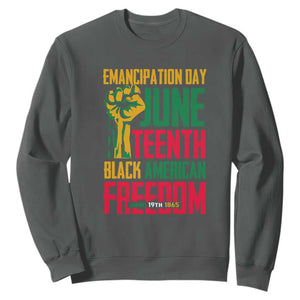 Emancipation Day Sweatshirt Juneteenth Black American Freedom TS01 Dark Heather Printyourwear