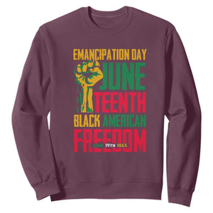 Emancipation Day Sweatshirt Juneteenth Black American Freedom TS01 Maroon Printyourwear