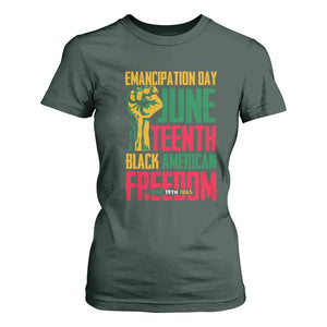 Emancipation Day T Shirt For Women Juneteenth Black American Freedom Since 1865 TS01 Dark Forest Green Print Your Wear