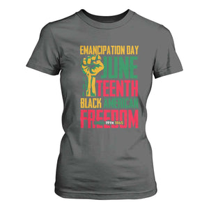 Emancipation Day T Shirt For Women Juneteenth Black American Freedom Since 1865 TS01 Dark Heather Print Your Wear