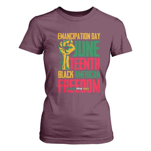 Emancipation Day T Shirt For Women Juneteenth Black American Freedom Since 1865 TS01 Maroon Print Your Wear