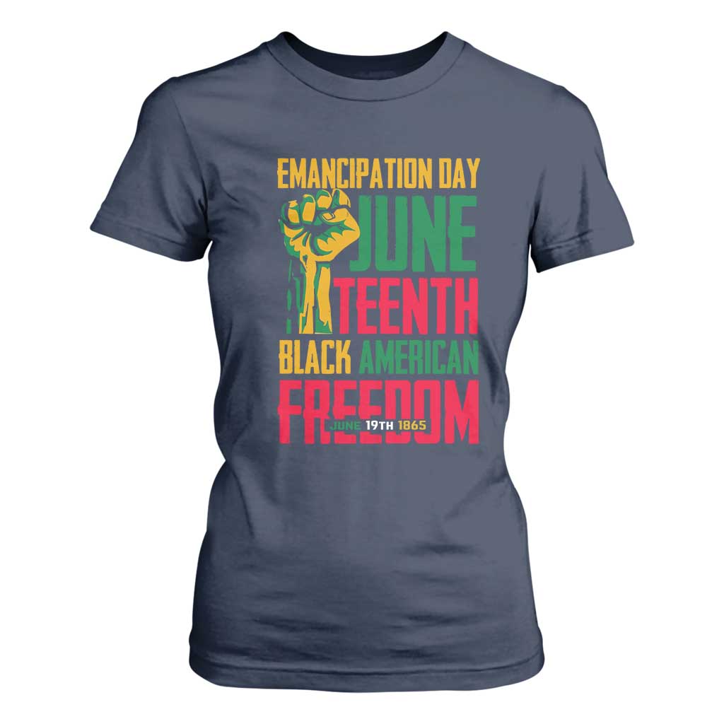 Emancipation Day T Shirt For Women Juneteenth Black American Freedom Since 1865 TS01 Navy Print Your Wear