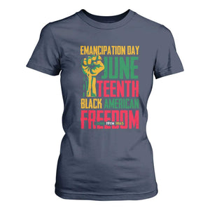 Emancipation Day T Shirt For Women Juneteenth Black American Freedom Since 1865 TS01 Navy Print Your Wear