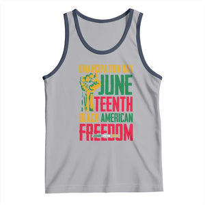Emancipation Day Tank Top Juneteenth Black American Freedom Since 1865 TS01 Athletic Heather Navy Print Your Wear