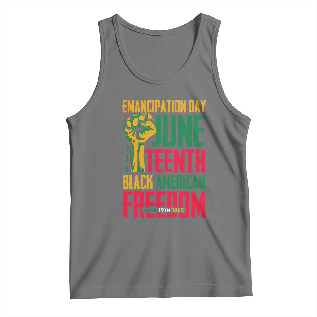 Emancipation Day Tank Top Juneteenth Black American Freedom Since 1865 TS01 Black Heather Print Your Wear