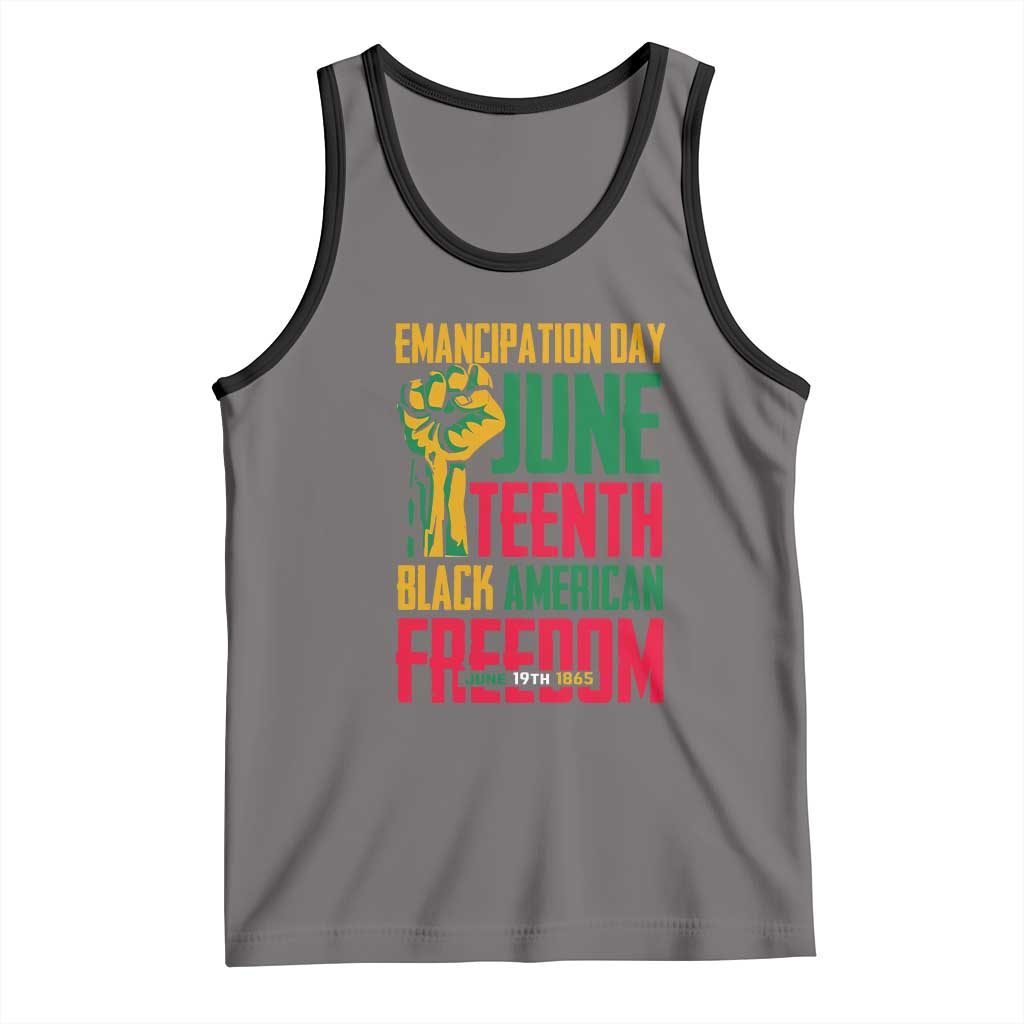 Emancipation Day Tank Top Juneteenth Black American Freedom Since 1865 TS01 Deep Heather Black Print Your Wear
