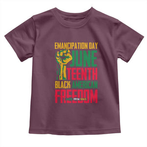 Emancipation Day Toddler T Shirt Juneteenth Black American Freedom Since 1865 TS01 Maroon Print Your Wear