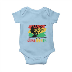 Juneteenth 1865 Baby Onesie Remembering My Ancestors TS01 Light Blue Print Your Wear
