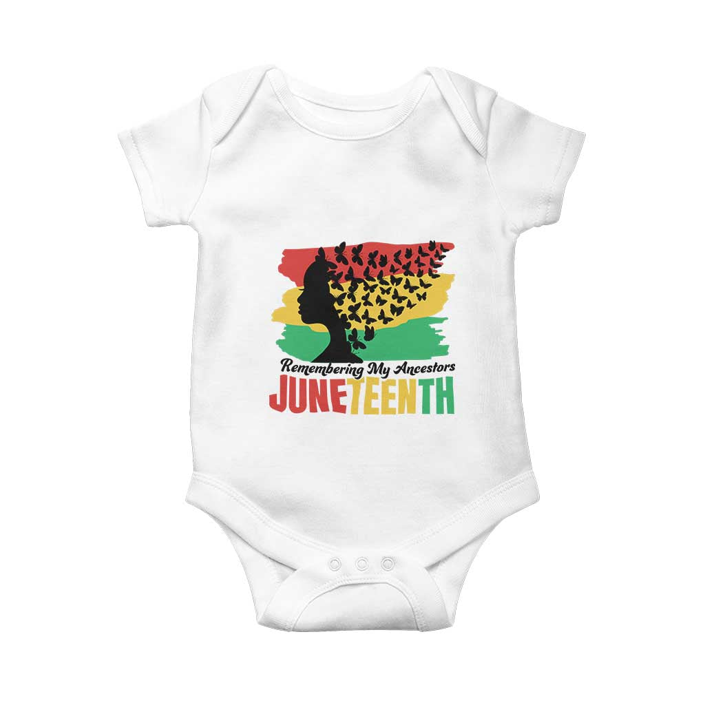Juneteenth 1865 Baby Onesie Remembering My Ancestors TS01 White Print Your Wear