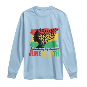 Juneteenth 1865 Long Sleeve Shirt Remembering My Ancestors TS01 Light Blue Print Your Wear