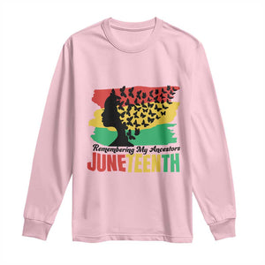 Juneteenth 1865 Long Sleeve Shirt Remembering My Ancestors TS01 Light Pink Print Your Wear