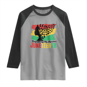 Juneteenth 1865 Raglan Shirt Remembering My Ancestors TS01 Sport Gray Black Print Your Wear