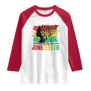 Juneteenth 1865 Raglan Shirt Remembering My Ancestors TS01 White Red Print Your Wear