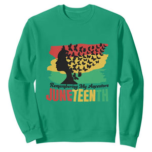 Juneteenth Sweatshirt Remembering My Ancestors TS01 Irish Green Printyourwear